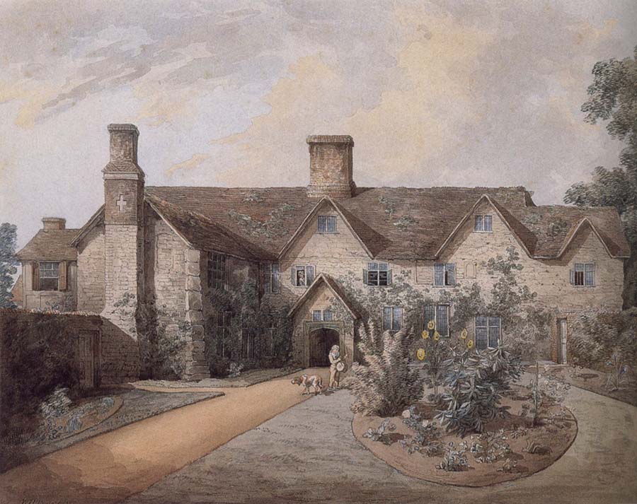 Boy playing a drum in the garden of a Country House